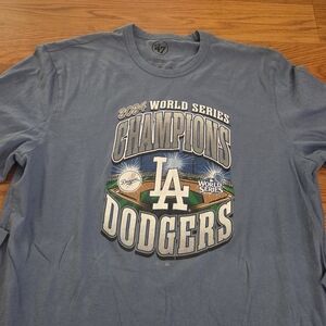 LA Dodgers '47 2024 World Series Champions Large Long Sleeve Mens Blue Shirt MLB